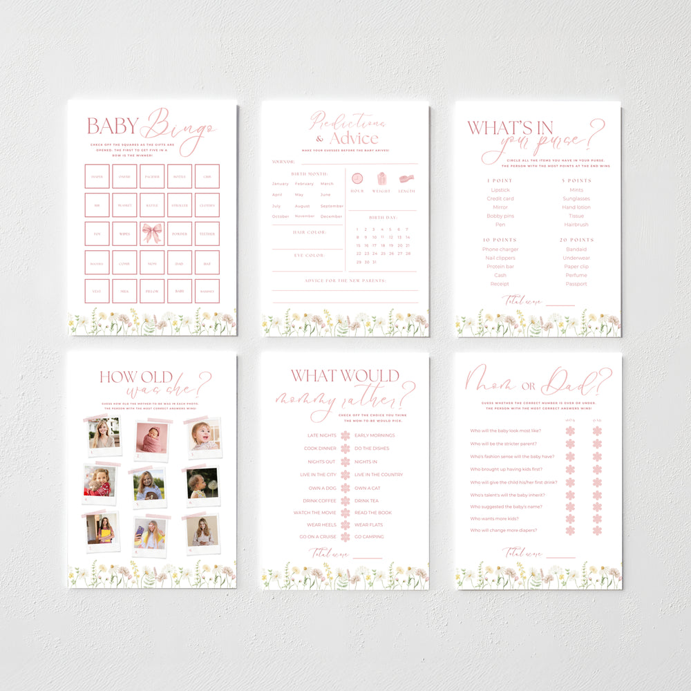 Wildflower Download & Print Games Bundle