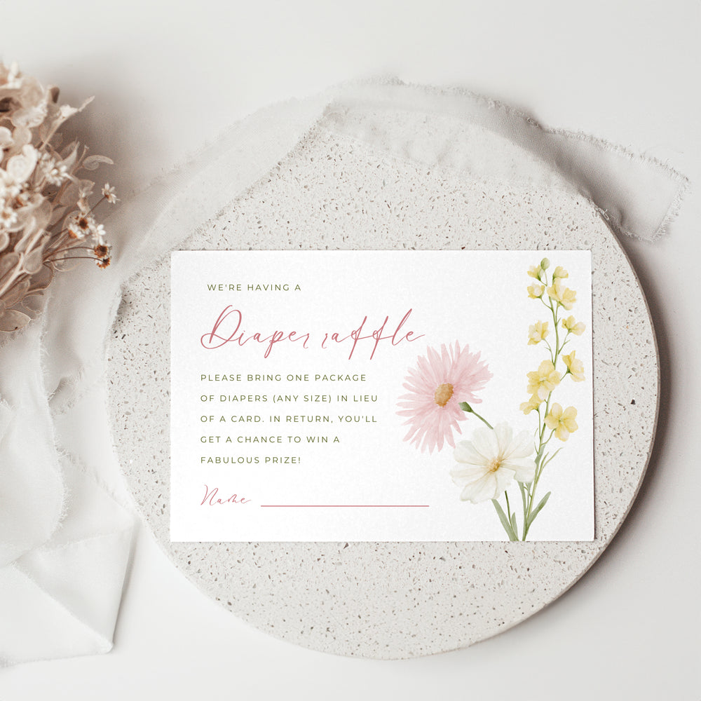 Wildflower Download & Print Diaper Raffle Set