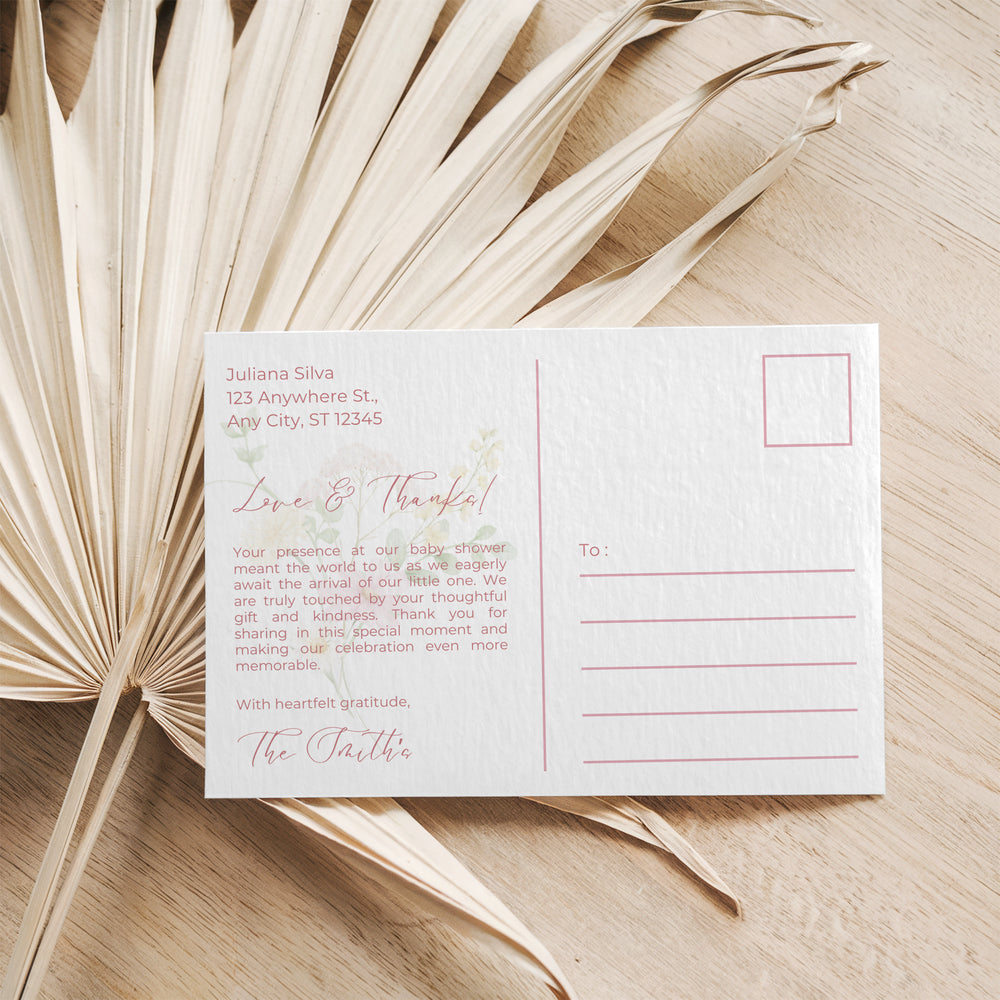 Wildflower Download & Print Thank You Postcard