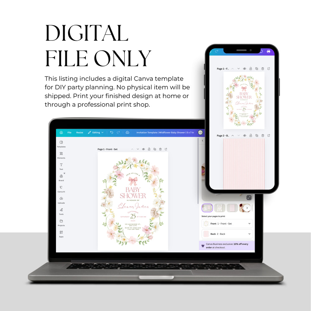 Wildflower Download & Print Invitation