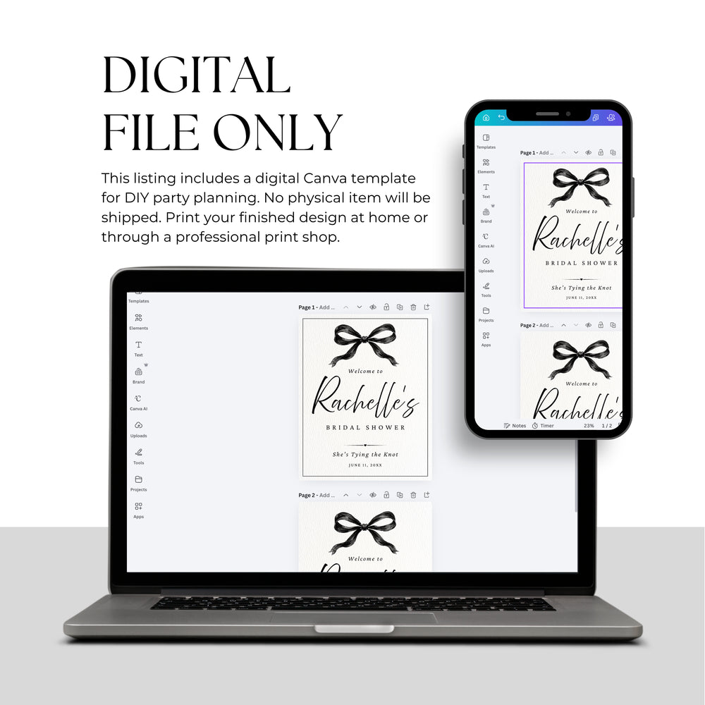 She’s Tying the Knot Download & Print Welcome Sign